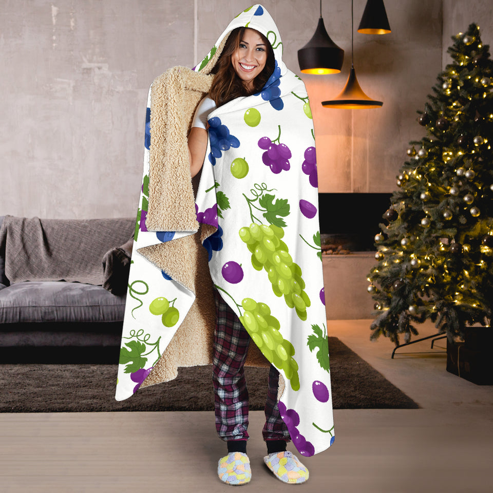 Grape Pattern Hooded Blanket