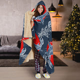 Koi Fish Carp Fishs Hand Drawn Japanese Art Hooded Blanket