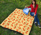 Goldfish Pattern Print Design 02 Premium Quilt
