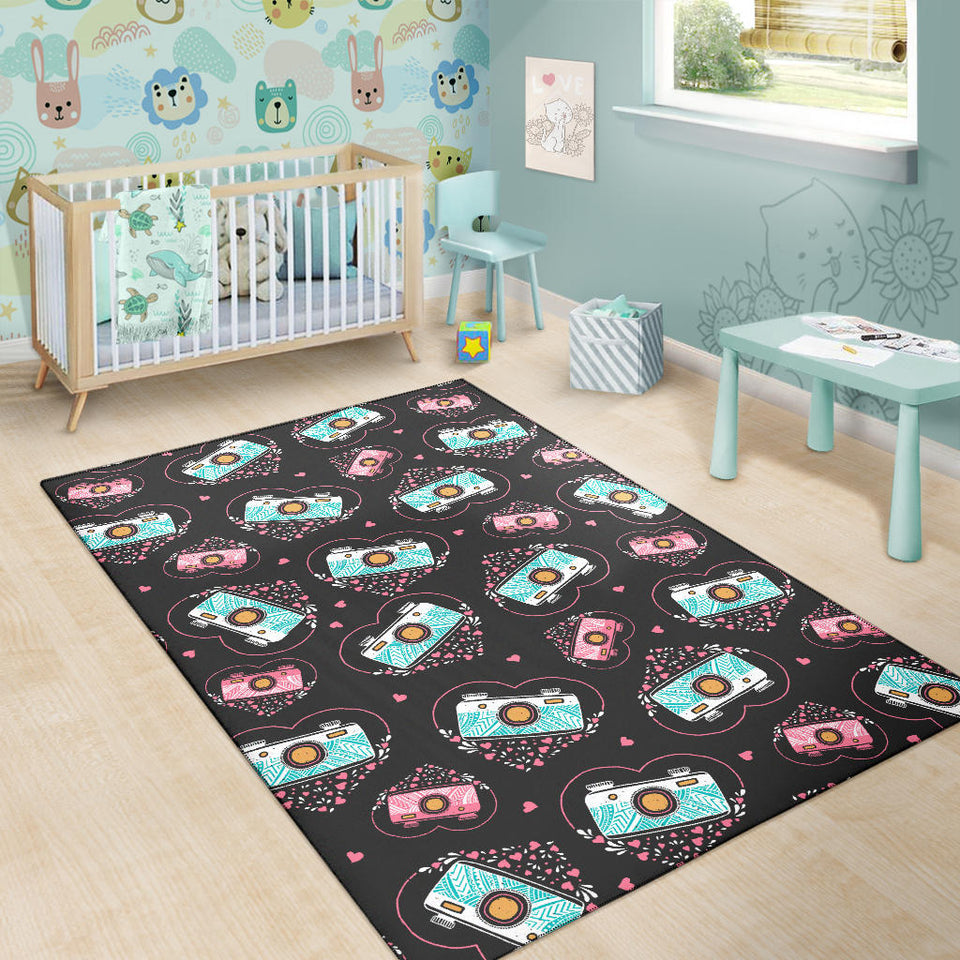 Camera Pattern Print Design 04 Area Rug
