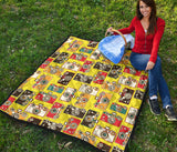 Camera Pattern Print Design 02 Premium Quilt