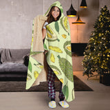 Durian Leaves Pattern Background Hooded Blanket