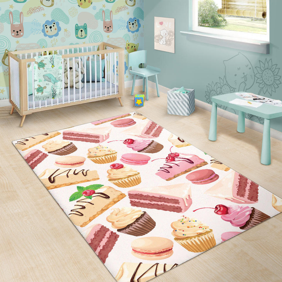 Cake Cupcake Sweets Pattern Area Rug