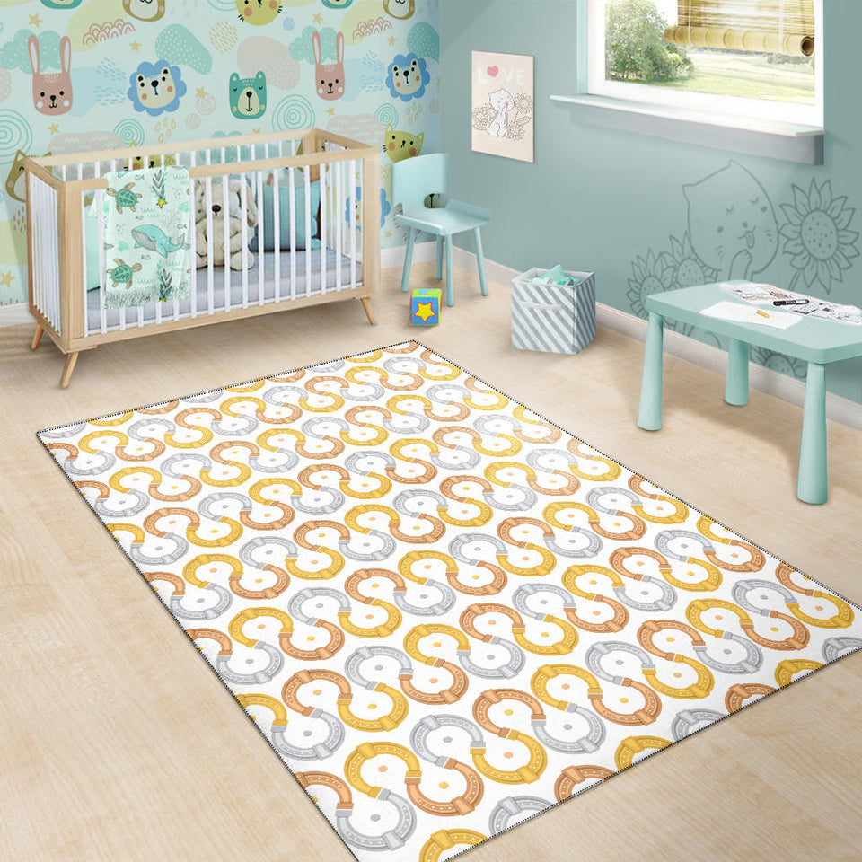 Horseshoes Pattern Print Design 03 Area Rug