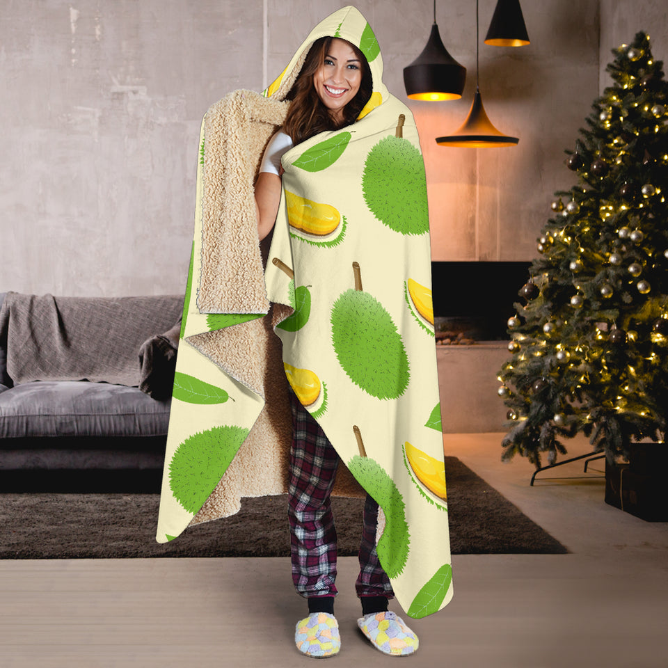 Durian Pattern Hooded Blanket