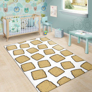 Bread Toast Pattern Print Design 03 Area Rug