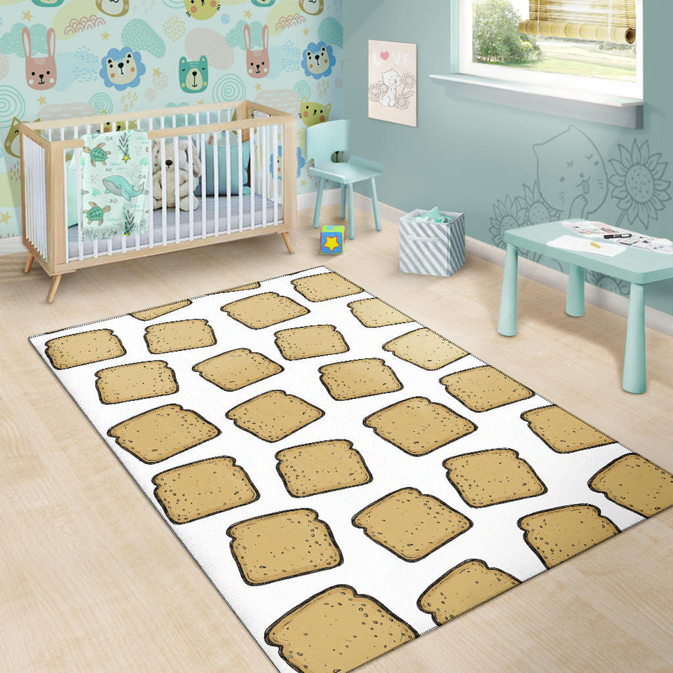 Bread Toast Pattern Print Design 03 Area Rug
