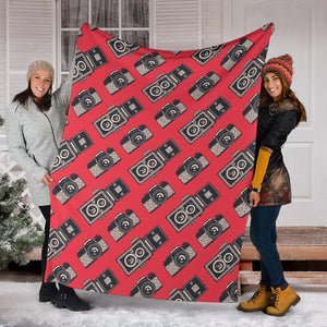 Camera Pattern Print Design 05 Premium Blanket