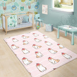 Cute Shiba Inu Dog Apple Pattern Area Rug