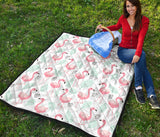 Cute Flamingo Pattern Premium Quilt