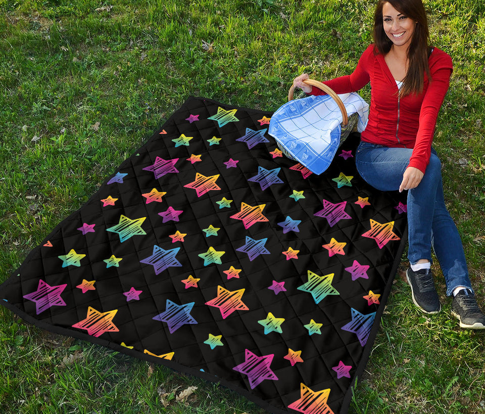 Colorful Star Pattern Premium Quilt