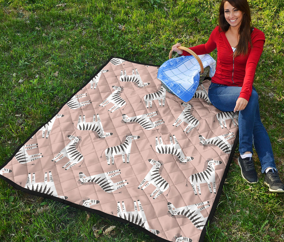 Cute Zebra Pattern Premium Quilt
