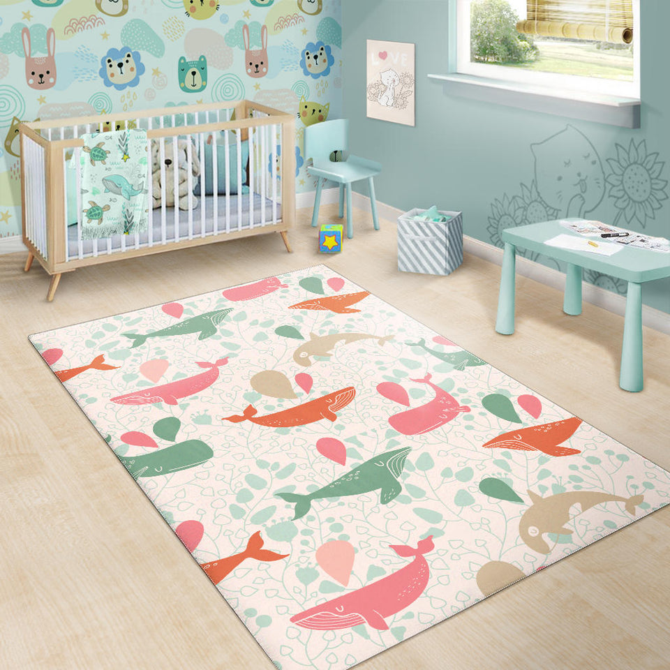 Cute Whale Pattern Area Rug