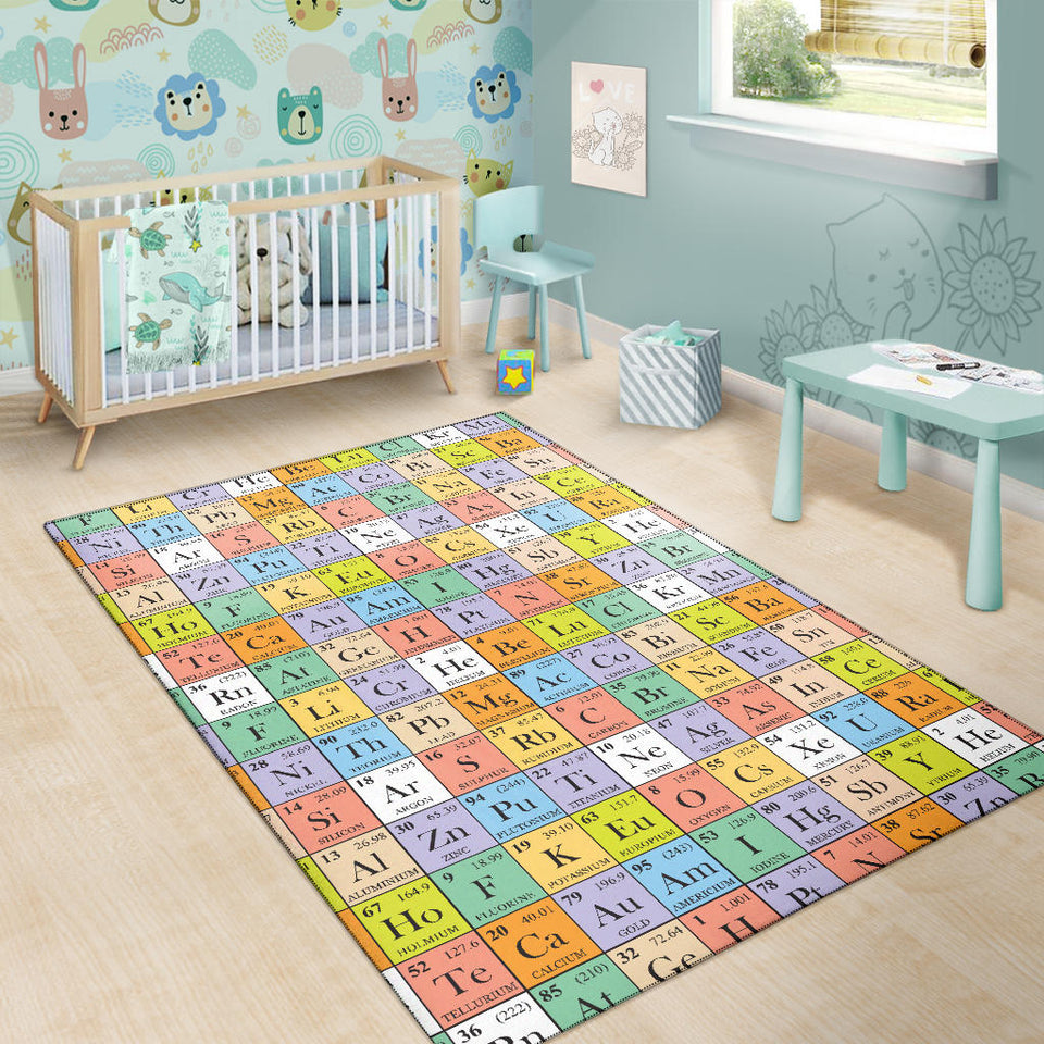 Chemistry Periodic Table Pattern Print Design 01 Area Rug