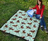 Horses Running Horses Rider Pattern Premium Quilt