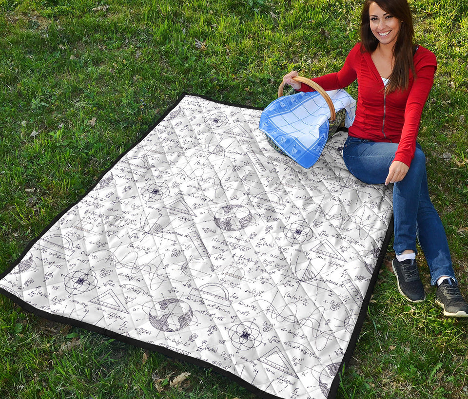 Math Pattern Print Design 03 Premium Quilt