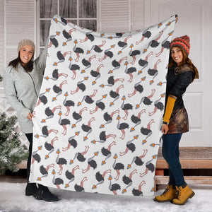 Ostrich Pattern Print Design 02 Premium Blanket