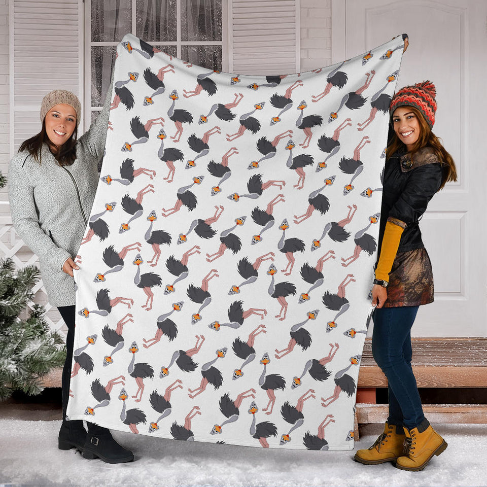 Ostrich Pattern Print Design 02 Premium Blanket