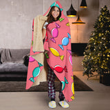 Colorful Wrapped Candy Pattern Hooded Blanket