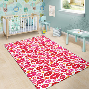 Lips Pattern Print Design 01 Area Rug