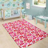 Lips Pattern Print Design 01 Area Rug