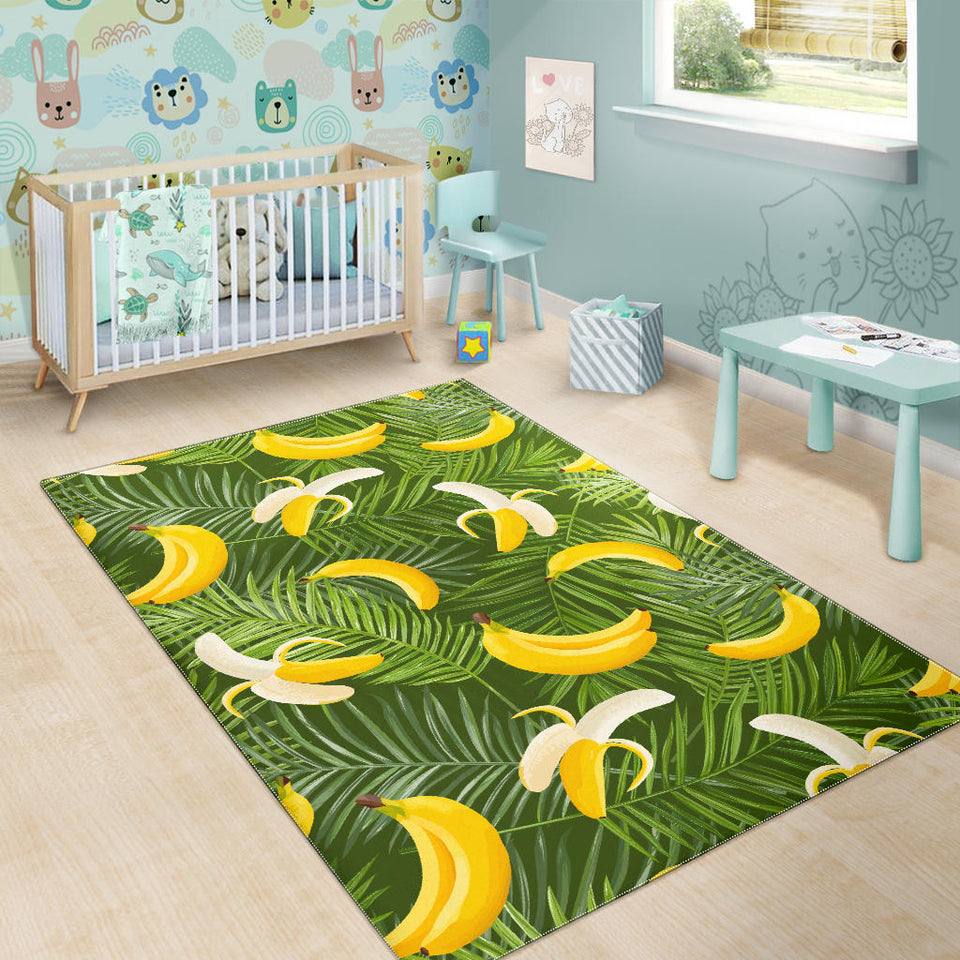 Banana Palm Leaves Pattern Area Rug