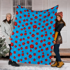 Ladybug Pattern Print Design 02 Premium Blanket