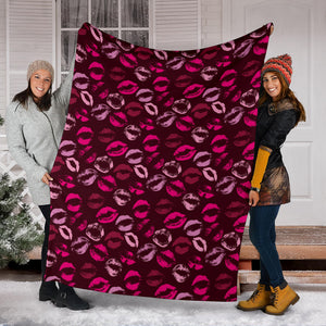 Lips Pattern Print Design 03 Premium Blanket