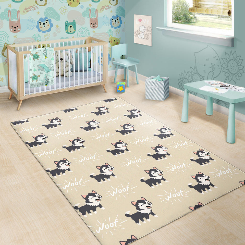 Cute Siberian Husky Area Rug