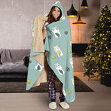 Cute Hamster Cheese Pattern Hooded Blanket