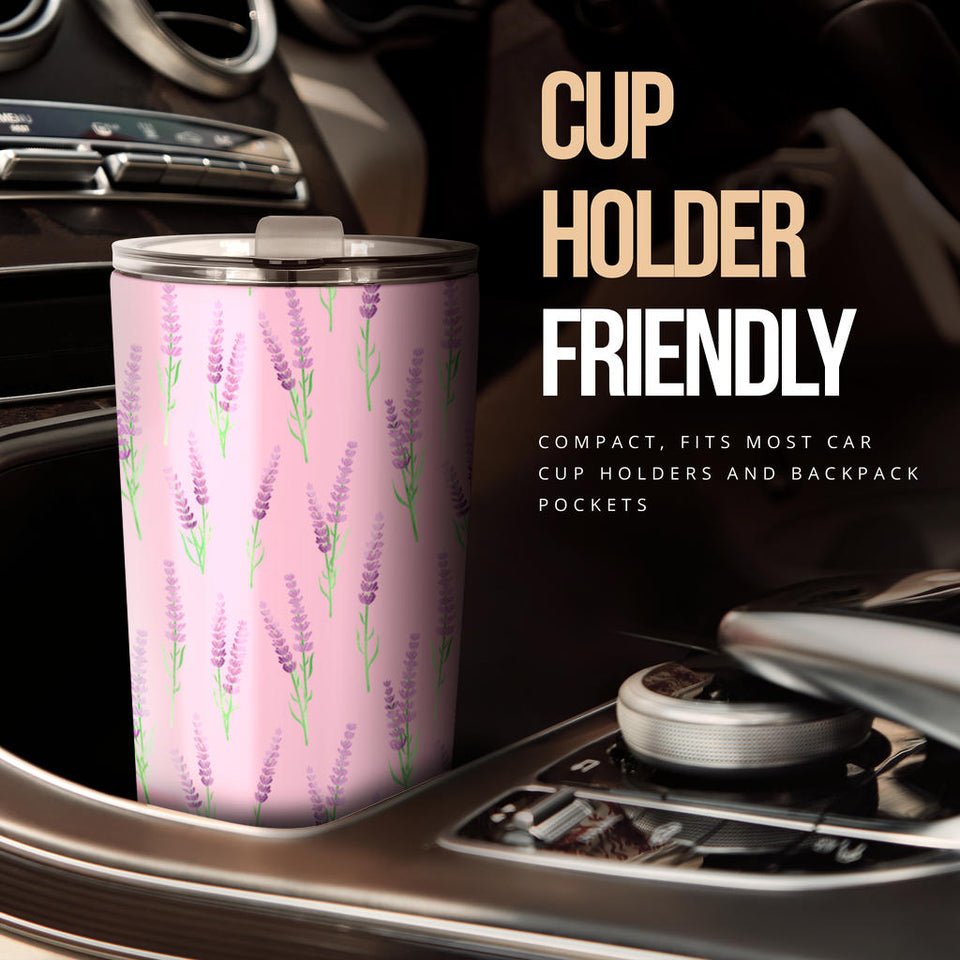 Lavender Pattern Pink Background Tumbler