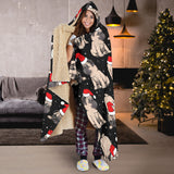 Christmas Pugs Santa_S Red Cap Pattern Hooded Blanket