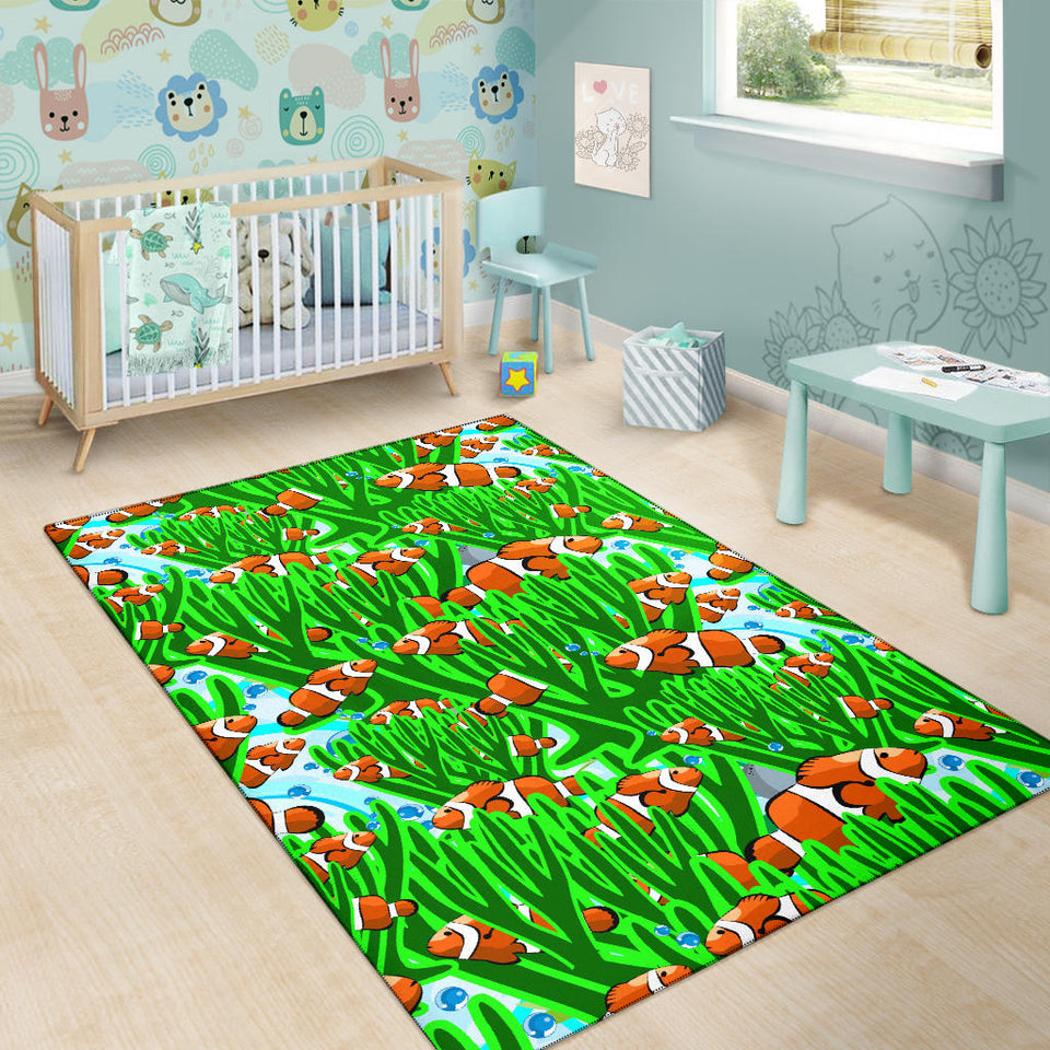 Clown Fish Pattern Print Design 01 Area Rug