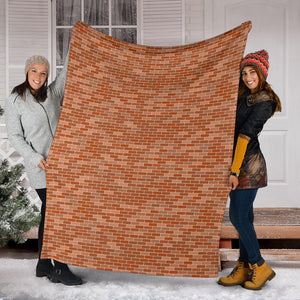 Brick Printed Pattern Print Design 02 Premium Blanket