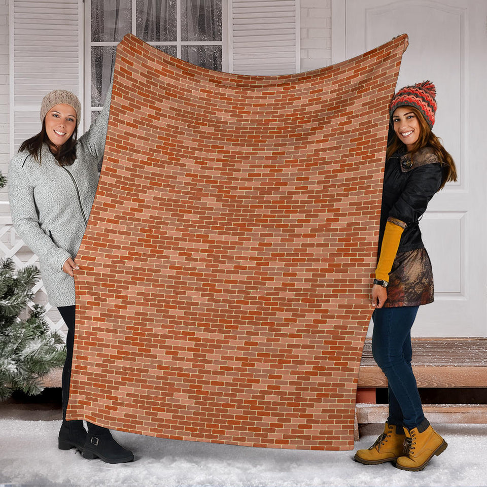Brick Printed Pattern Print Design 02 Premium Blanket
