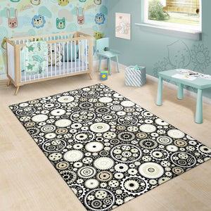 Gear Pattern Print Design 02 Area Rug