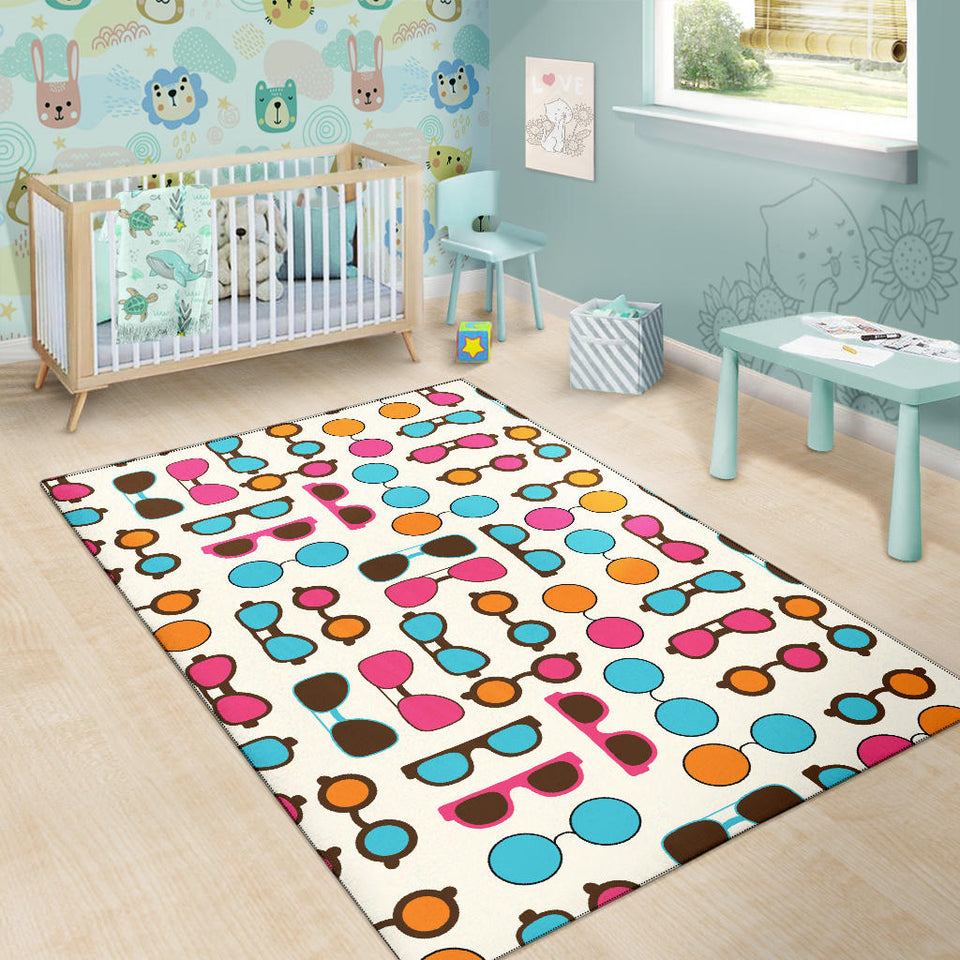 Sun Glasses Pattern Print Design 03 Area Rug