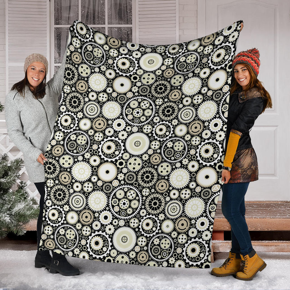 Gear Pattern Print Design 02 Premium Blanket