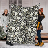 Gear Pattern Print Design 02 Premium Blanket