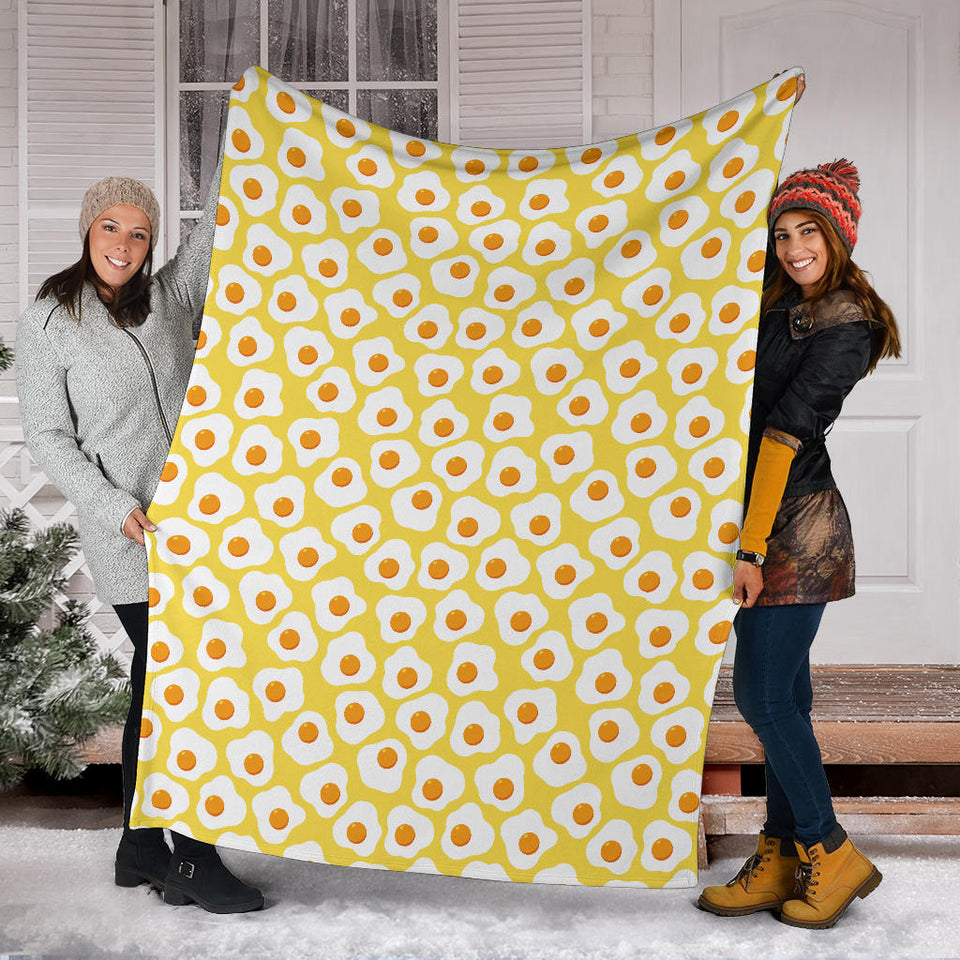 Fried Eggs Pattern Print Design 05 Premium Blanket