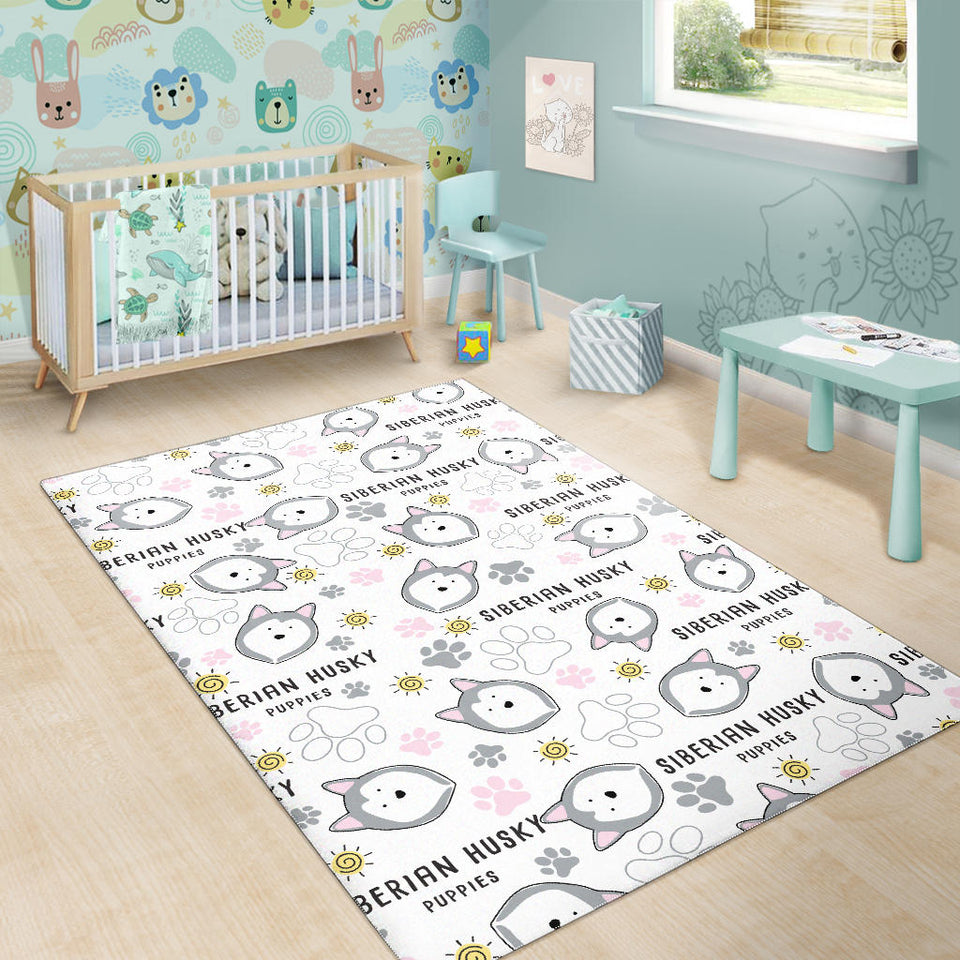 Siberian Husky Design Pattern Area Rug