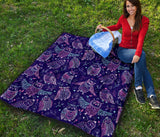 Cute Owls Pattern Boho Style Ornament Premium Quilt