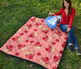 Cake Cherry Pattern Premium Quilt
