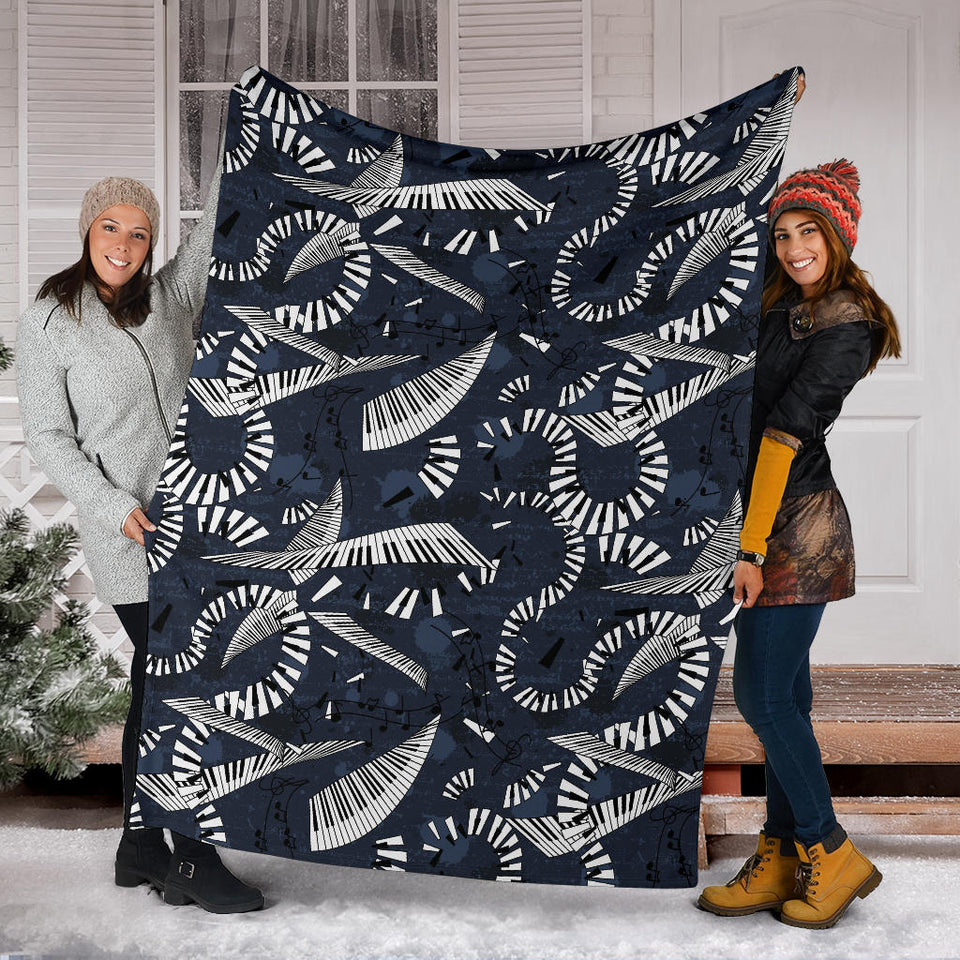 Piano Pattern Print Design 02 Premium Blanket