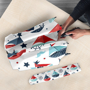 Cute Color Paper Sailboat Pattern Umbrella