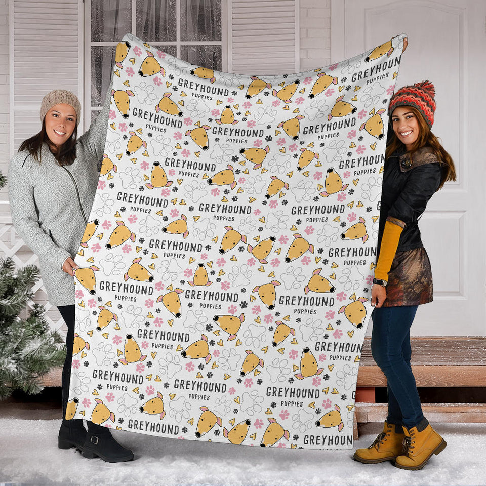 Greyhound Pattern Print Design 03 Premium Blanket