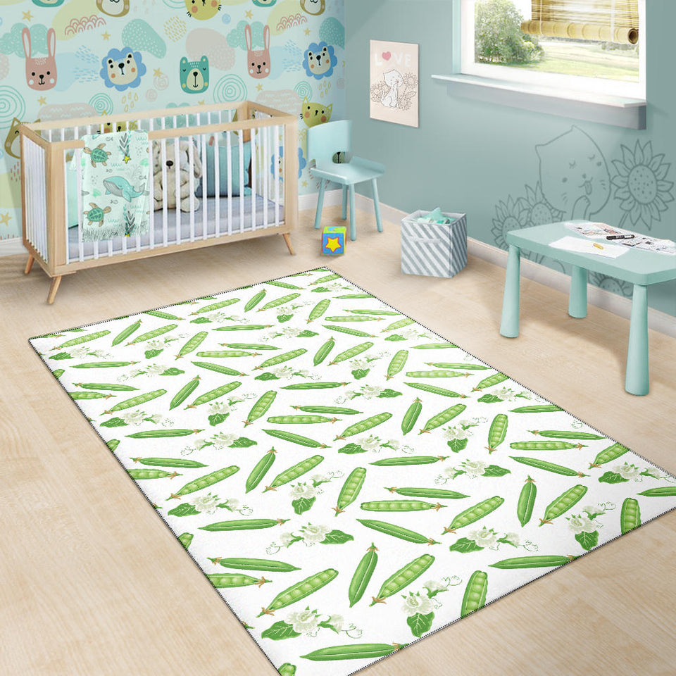 Green Peas Pattern Print Design 04 Area Rug