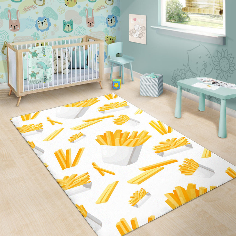 French Fries White Paper Box Pattern Area Rug