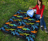 Colorful Shark Premium Quilt