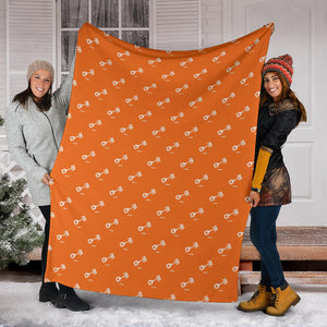 Engine Piston Orange Background Pattern Print Design 05 Premium Blanket